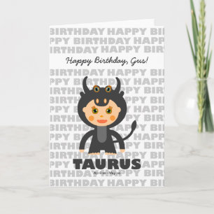Taurus Zodiac Sign Birthday Card