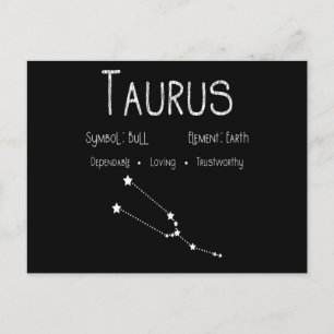 Taurus Zodiac Sign Constellation Astrology Gift Postcard