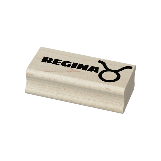 Taurus Zodiac Sign Cool Personalized Name Text Rubber Stamp (Stamp)