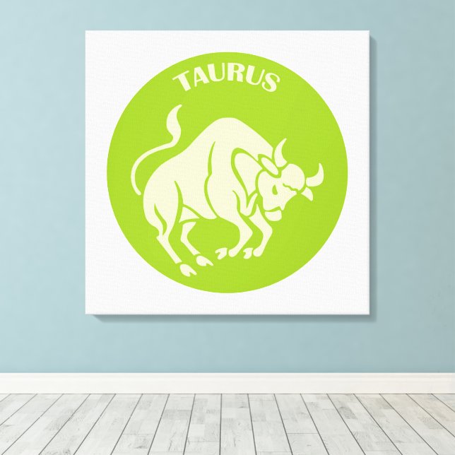 Taurus, Zodiac Sign, Horoscope, Astrology Canvas Print (Insitu(Wood Floor))