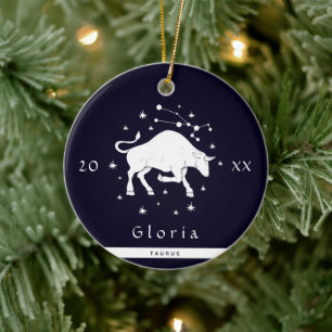 Taurus Zodiac Sign Horoscope Symbol Name Year Ceramic Ornament