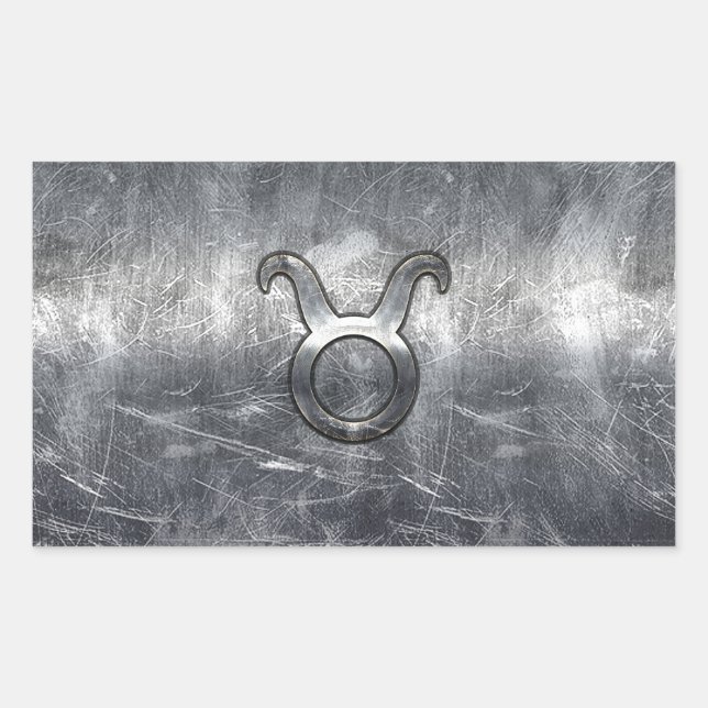 Taurus Zodiac Sign in Grunge Distressed Style Sticker (Front)