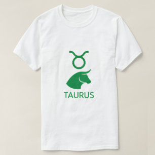 Taurus Zodiac Sign Minimalist Green Bull T-Shirt