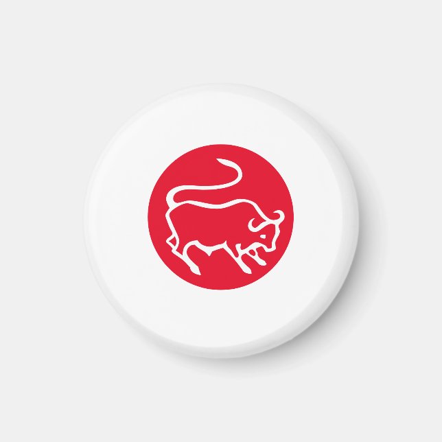 Taurus Zodiac Sign Modern Minimalist Plain Elegant Magnet (Front)
