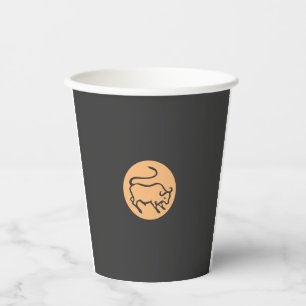 Taurus Zodiac Sign Modern Minimalist Plain Elegant Paper Cups