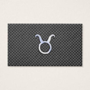 Taurus Zodiac Sign on Charcoal Carbon Fibre Print