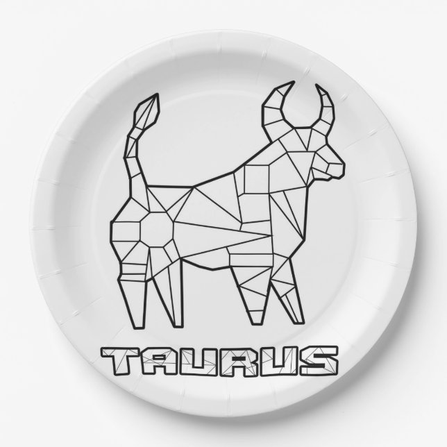 Taurus Zodiac Sign Paper Plate (Front)