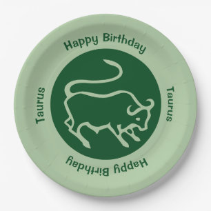 Taurus Zodiac Sign Paper Plate