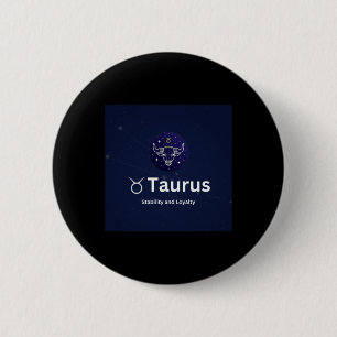 Taurus Zodiac Sign Sticker 2 Inch Round Button