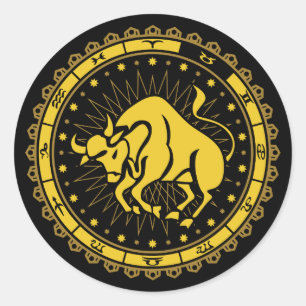 Taurus - Zodiac Sign - Symbol - Horoscope Classic Round Sticker