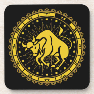Taurus - Zodiac Sign - Symbol - Horoscope Coaster