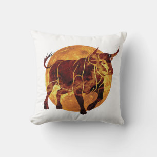 Taurus Zodiac Sign Throw Pillow