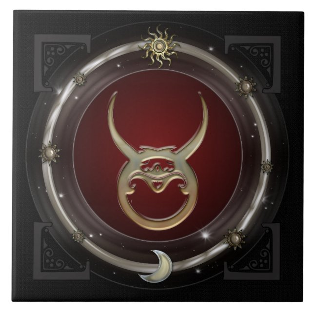 Taurus Zodiac Sign Tile (Front)