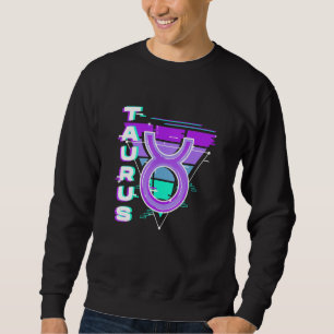 Taurus Zodiac Sign Vaporwave Aesthetics 80s 90s Me Sweatshirt