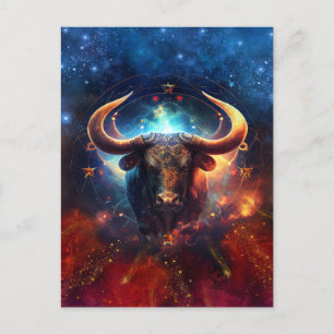 Taurus Zodiac Sign Watercolor Design Postcard