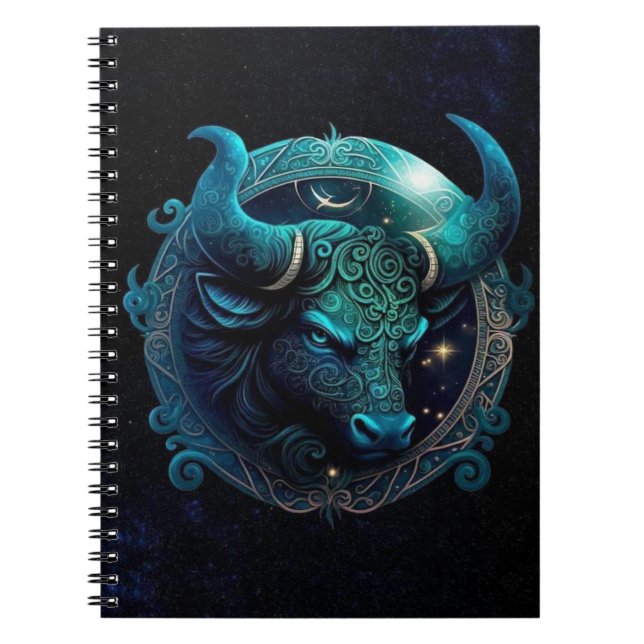 Taurus Zodiac Spiral Notebook (Front)