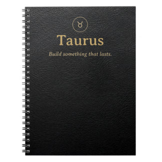 Taurus Zodiac Spiral Notebook - Faux Leather Look