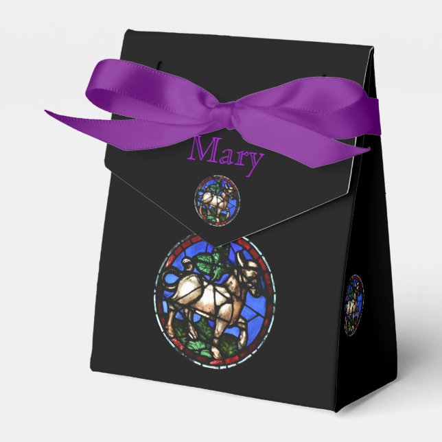 Taurus Zodiac Stained Glass Notre-Dame de Paris FB Favor Box (Front Side)