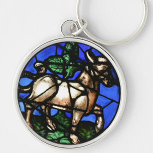 Taurus Zodiac Stained Glass Notre-Dame de Paris RK Keychain