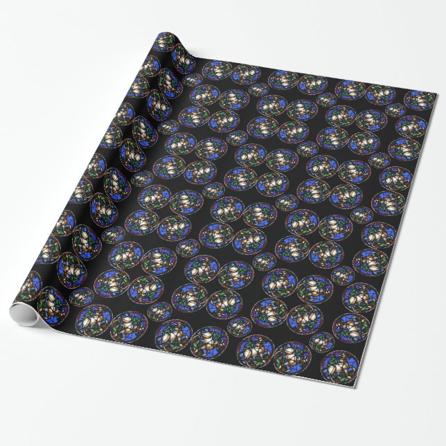Taurus Zodiac Stained Glass Notre-Dame de Paris WP Wrapping Paper (Unrolled)