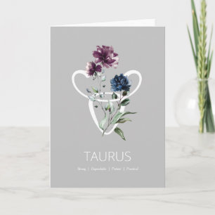 Taurus Zodiac Star Sign Birthday Card