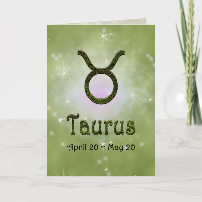 Taurus Zodiac Star Sign U pick Colour Card (Front)