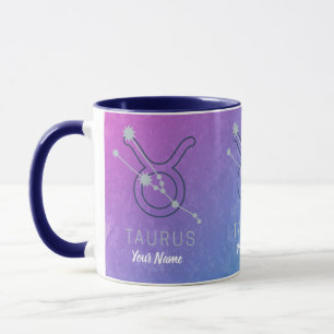 Taurus Zodiac Star Sign Watercolor Horoscope Mug
