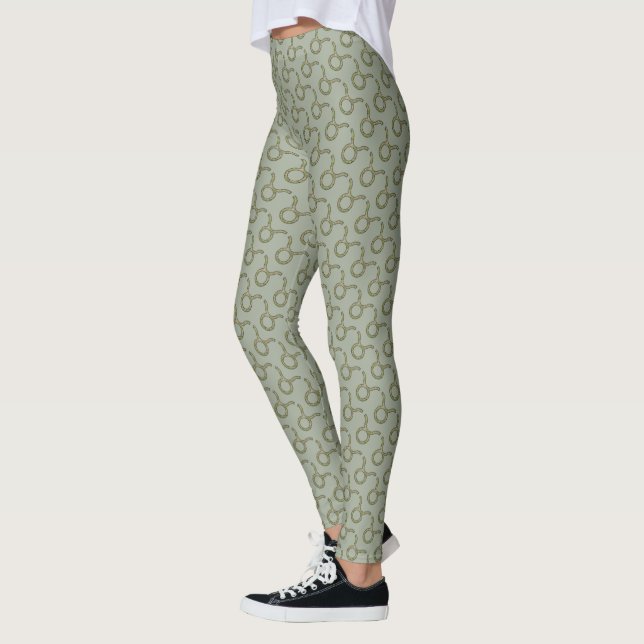 Taurus Zodiac Symbol Element by Kenneth Yoncich Leggings (Left)