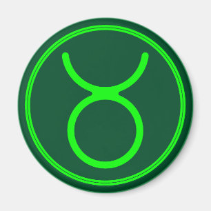 Taurus Zodiac Symbol Green Mix Magnet
