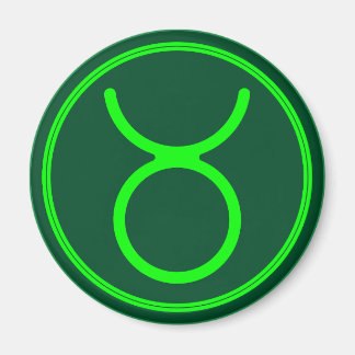 Taurus Zodiac Symbol Green Mix Magnet
