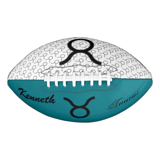 Taurus Zodiac Symbol Standard by Kenneth Yoncich Football (Front)