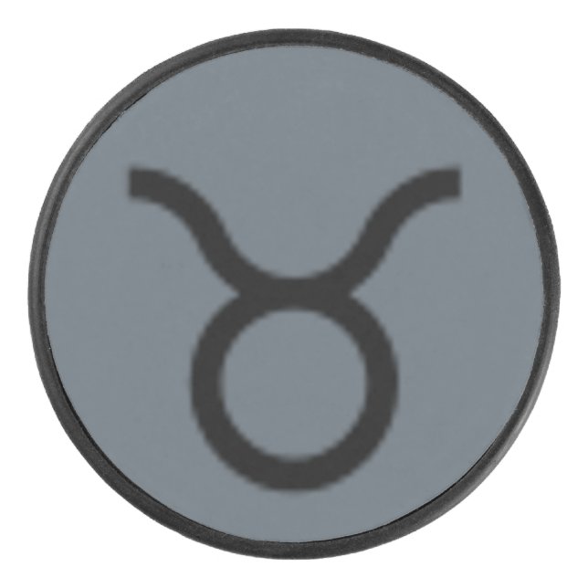 Taurus Zodiac Symbol Standard by Kenneth Yoncich Hockey Puck (Front)