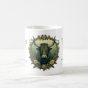 Taurus Zodiac Vintage Art Nouveau Bull Coffee Mug