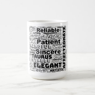 Taurus Zodiac Word Cloud Inspiration  Coffee Mug