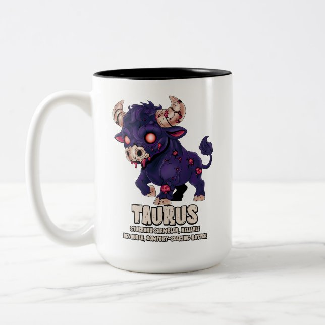Taurus Zombie Two-Tone Coffee Mug (Left)