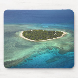Tavarua Island and coral reef, Mamanuca Islands Mouse Pad