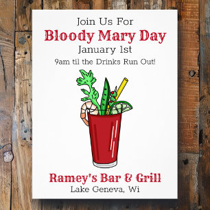 Tavern Promotional Paper for Bloody Mary Day