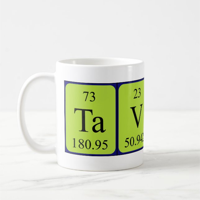 Tavio périodique nom de table mug (Gauche)