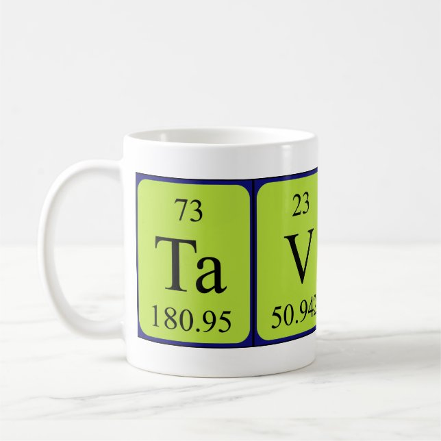 Tavon périodique nom de table mug (Gauche)