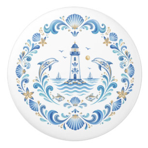 Tavrian Painting Ukrainian Folk Art Ceramic Knob