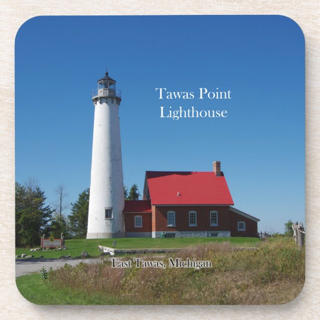 Tawas Point Lighthouse 6 plastic coasters (Front)