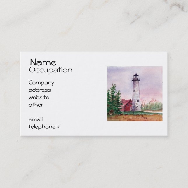 Tawas Point Lighthouse Business Cards (Front)