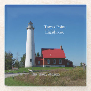 Tawas Point Lighthouse glass coaster