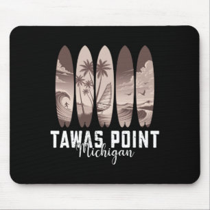 Tawas Point Michigan Surfboard Men Women Surfing  Mouse Pad