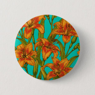 Tawny dailily flowers 2 inch round button