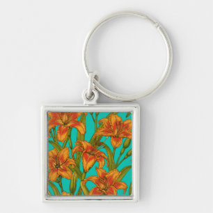 Tawny dailily flowers keychain