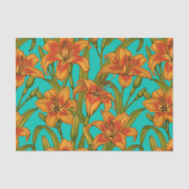 Tawny dailily flowers tissue paper (Front)