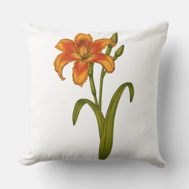 Tawny daylily throw pillow (Front)