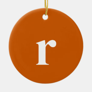 Tawny Initial Letter Trendy Minimalist Ceramic Ornament