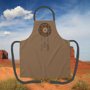 Tawny Monogrammed Apron with Dreamcatcher